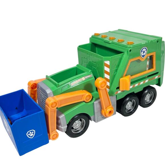 Paw Patrol Rocky's Reuse It Deluxe Garbage Recycle Trash Truck Sound Lights Used - Picture 1 of 12